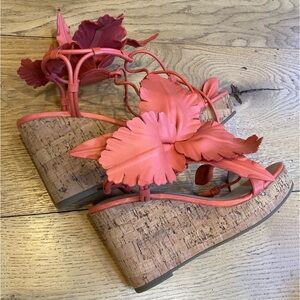 NWOT SOLD OUT Cecelia New York Lilly Cork Wedge in Sherbet Color Sz 7